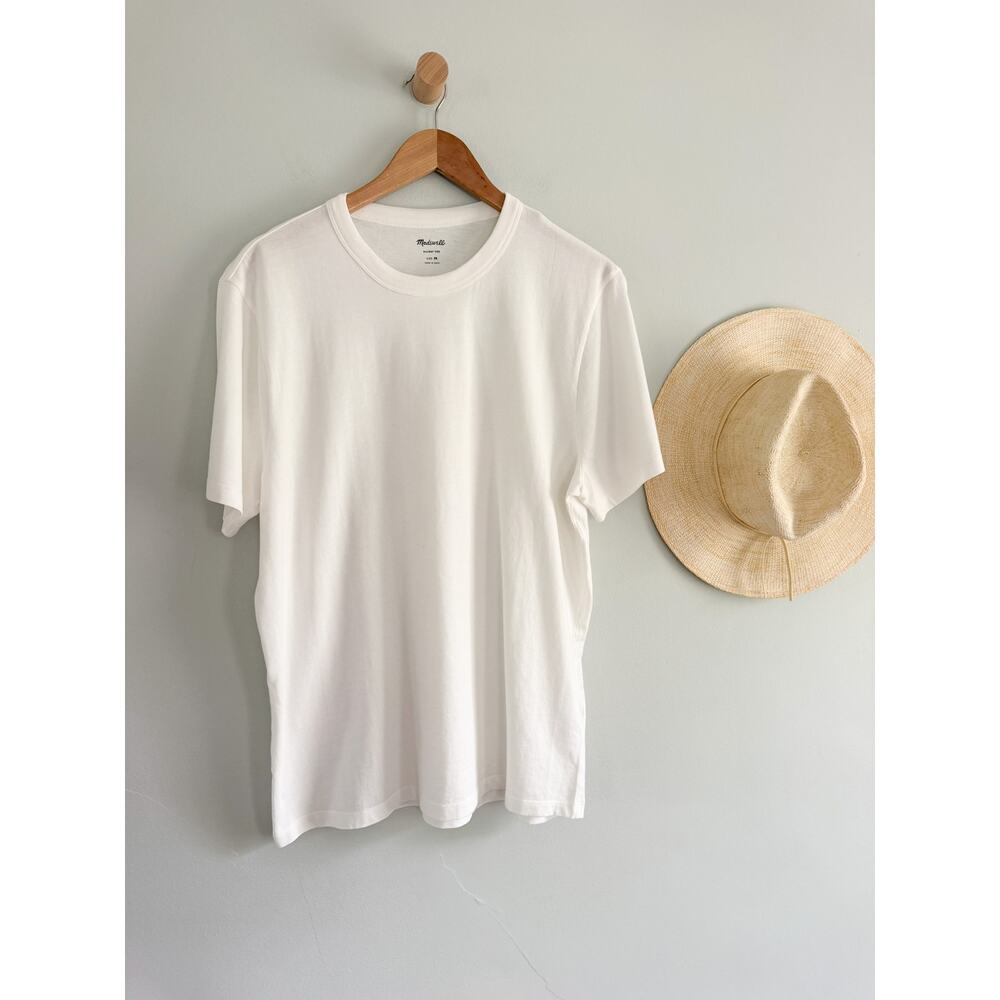 Madewell | NWT Mens Garment Dyed Allday Crewneck Tee White | Sz M - Picture 2 of 7
